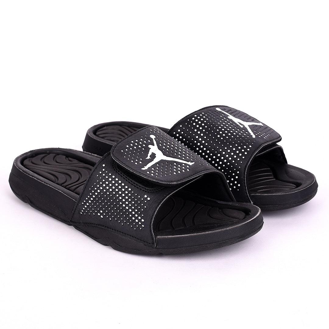 JD Hydro VRetro Black with Dotted White Men's Slide - Obeezi.com