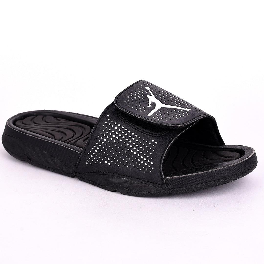 JD Hydro VRetro Black with Dotted White Men's Slide - Obeezi.com