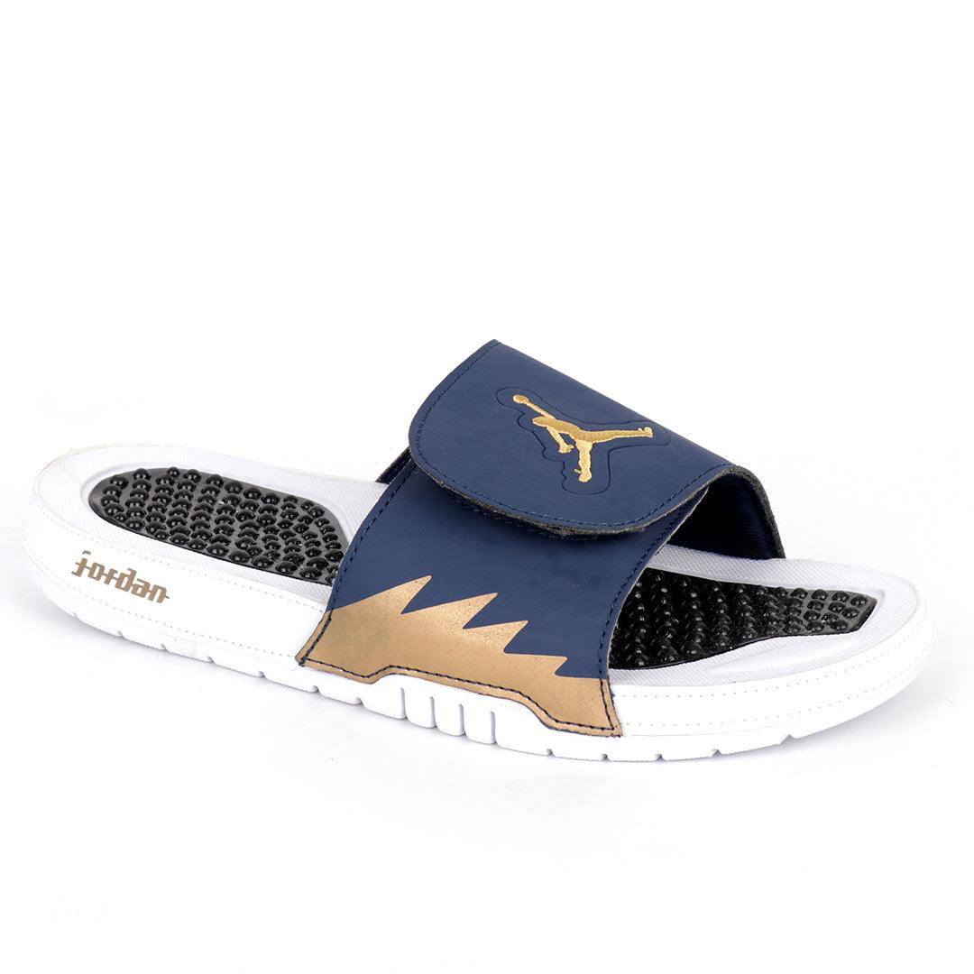 JD Hydro VRetro Blue with White Sole Men's Slide - Obeezi.com
