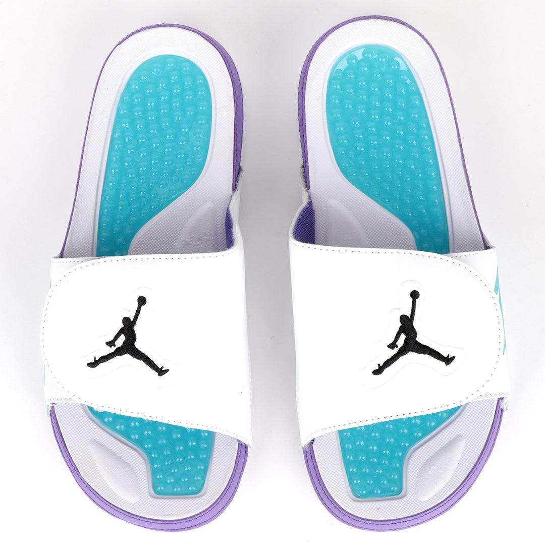 JD Hydro VRetro Purple And White DesignedMen's Slide - Obeezi.com