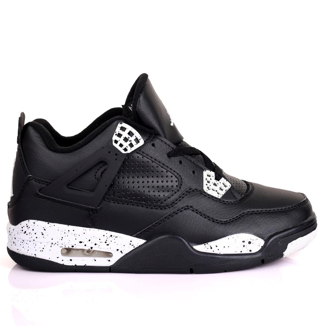 JD IV Union Black Skin With Mixed Coloured Sole Designed Sneakers - Obeezi.com