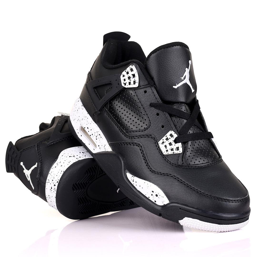 JD IV Union Black Skin With Mixed Coloured Sole Designed Sneakers - Obeezi.com