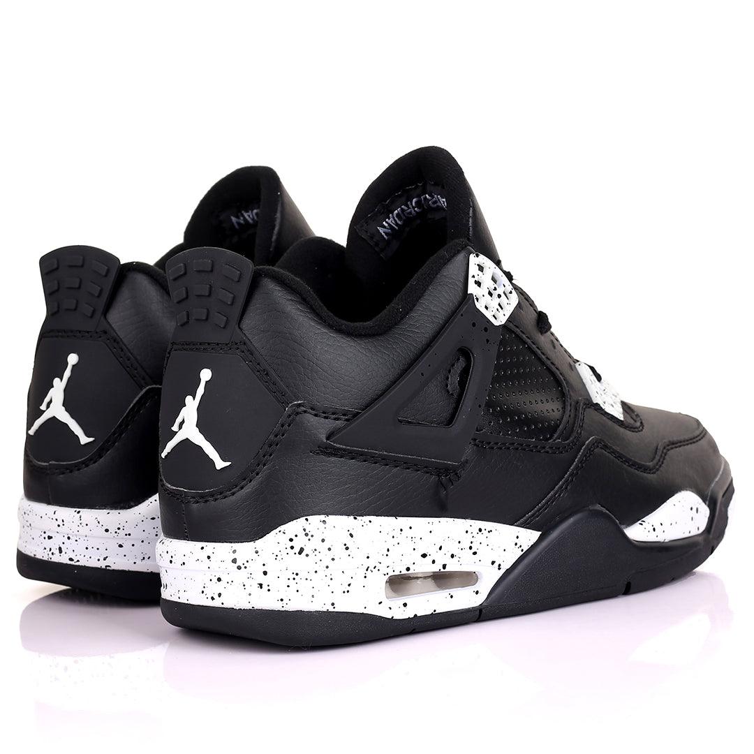 JD IV Union Black Skin With Mixed Coloured Sole Designed Sneakers - Obeezi.com