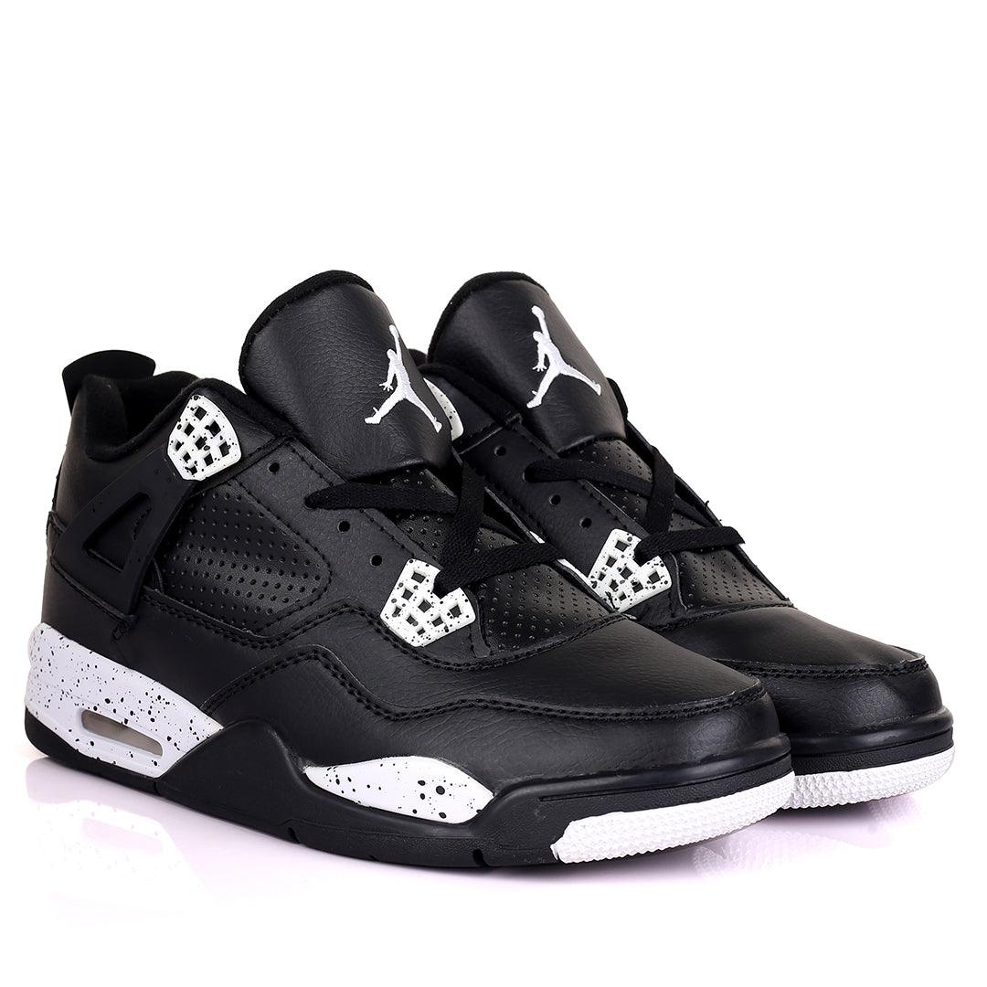 JD IV Union Black Skin With Mixed Coloured Sole Designed Sneakers - Obeezi.com