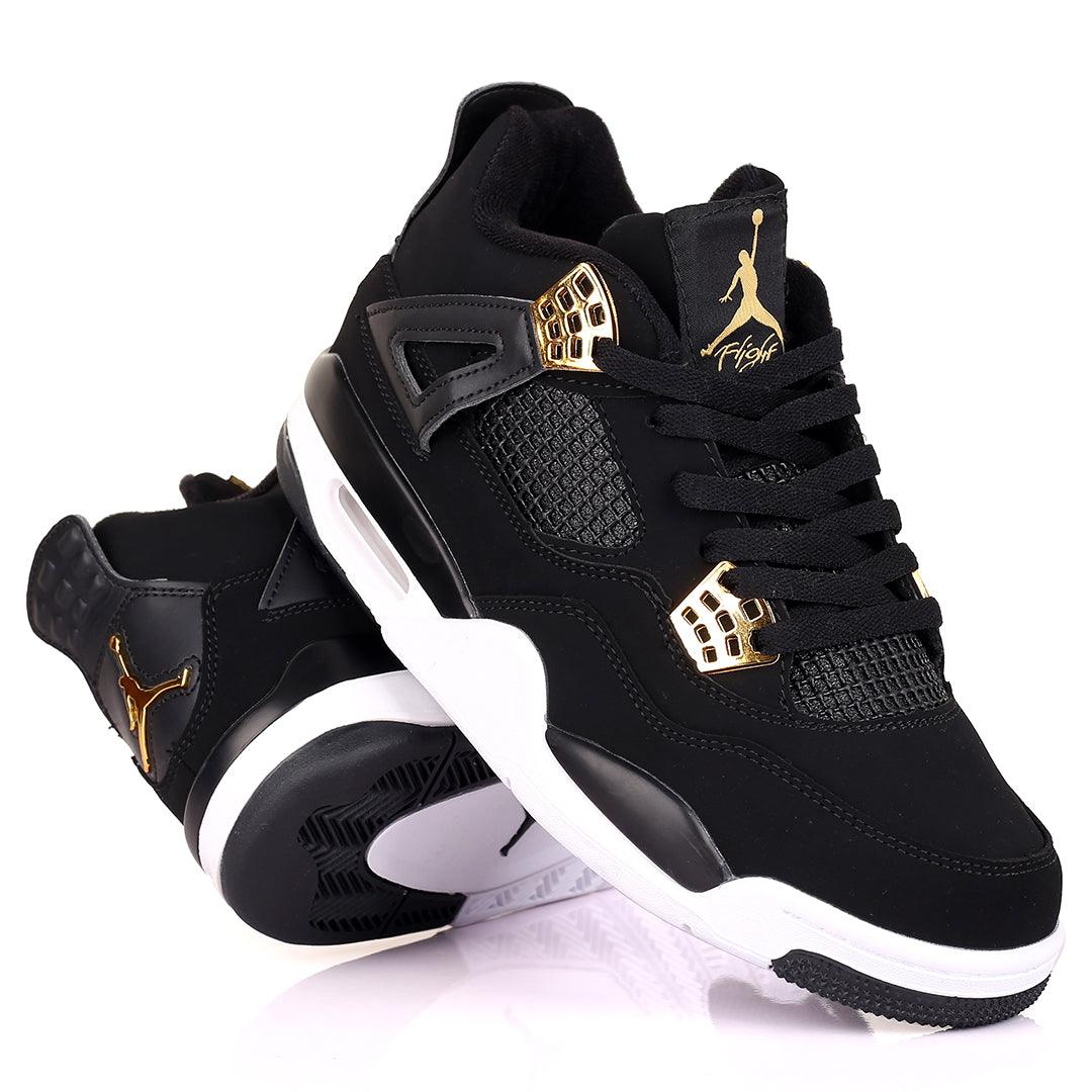JD IV Union Black Skin With White Sole Designed Sneakers - Obeezi.com