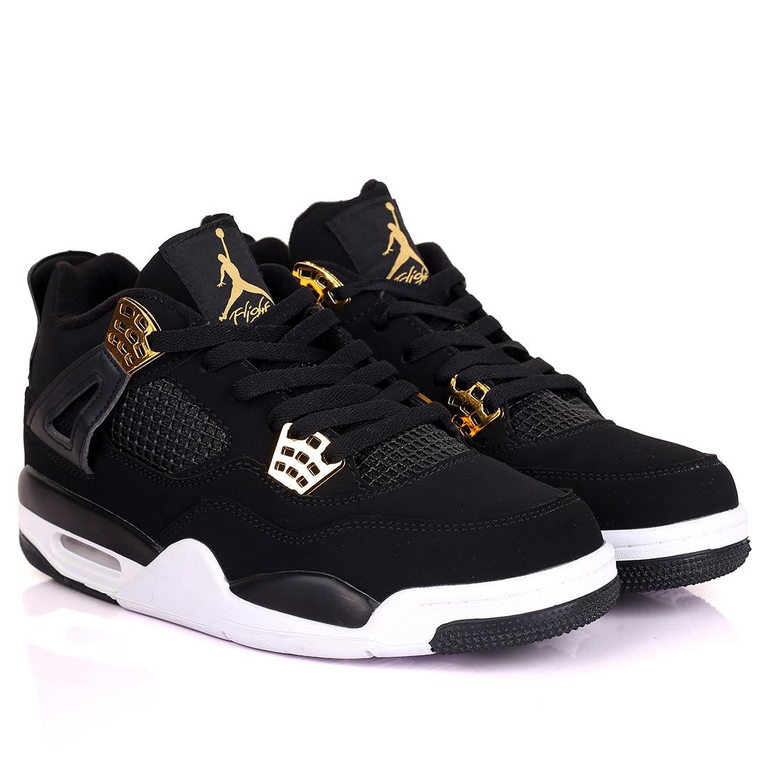 JD IV Union Black Skin With White Sole Designed Sneakers - Obeezi.com