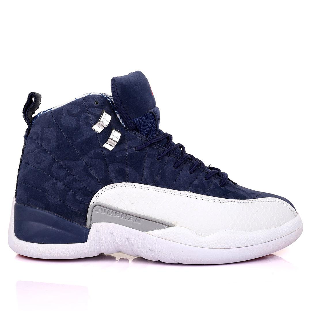 JD Jumpman Exquisite Blue And White High Heel Sneakers - Obeezi.com