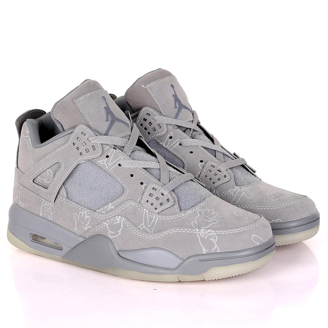 JD Kaws 4 Retro Cool Grey Sneakers - Obeezi.com