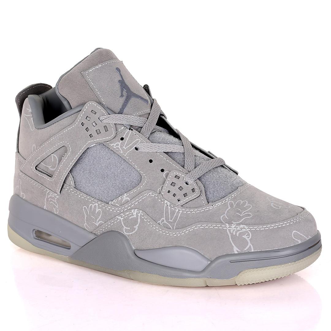 JD Kaws 4 Retro Cool Grey Sneakers - Obeezi.com