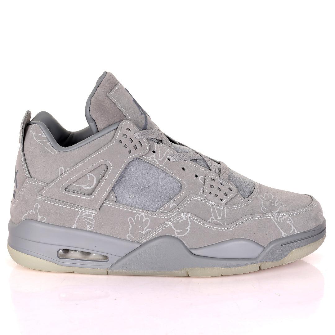 JD Kaws 4 Retro Cool Grey Sneakers - Obeezi.com