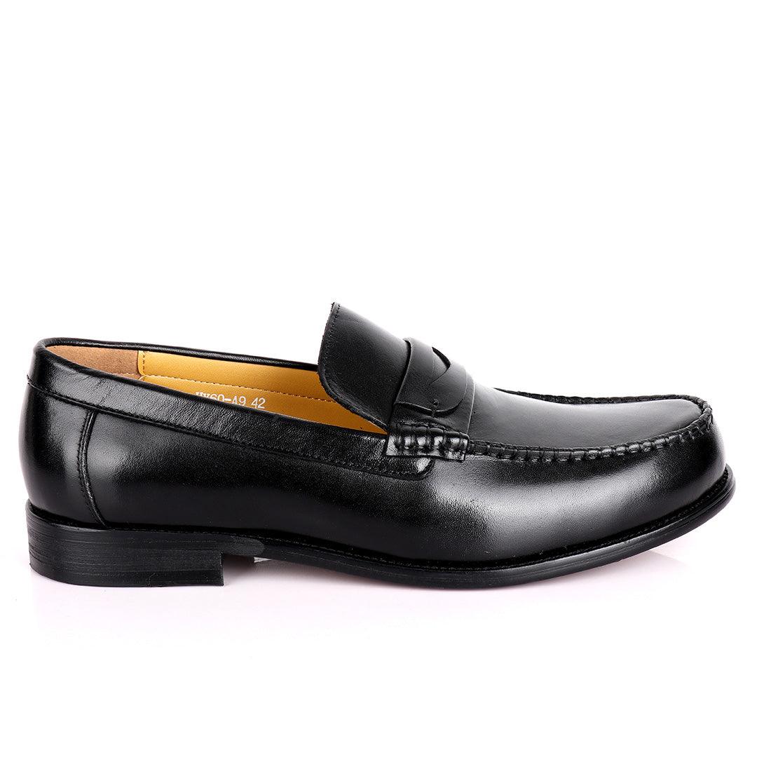 JM Weston Plain Designed Leather -Black - Obeezi.com