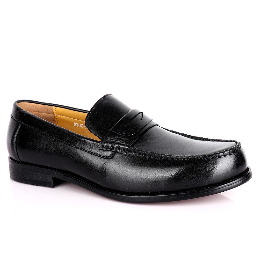 JM Weston Plain Designed Leather -Black - Obeezi.com