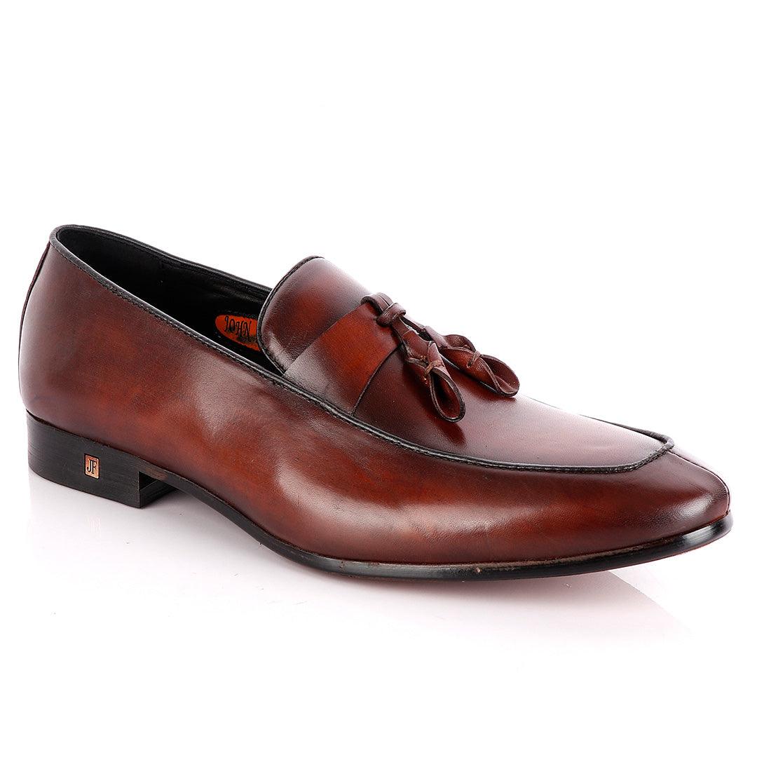 John Foster All round Coffee Leather Tassel Loafer - Obeezi