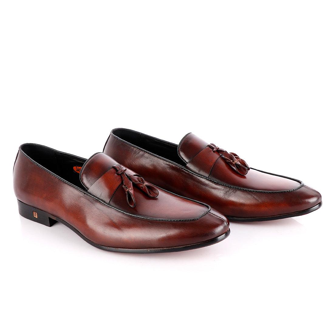 John Foster All round Coffee Leather Tassel Loafer - Obeezi