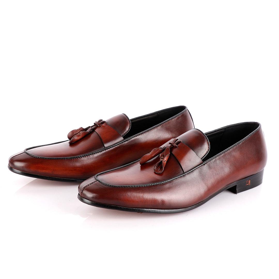 John Foster All round Coffee Leather Tassel Loafer - Obeezi
