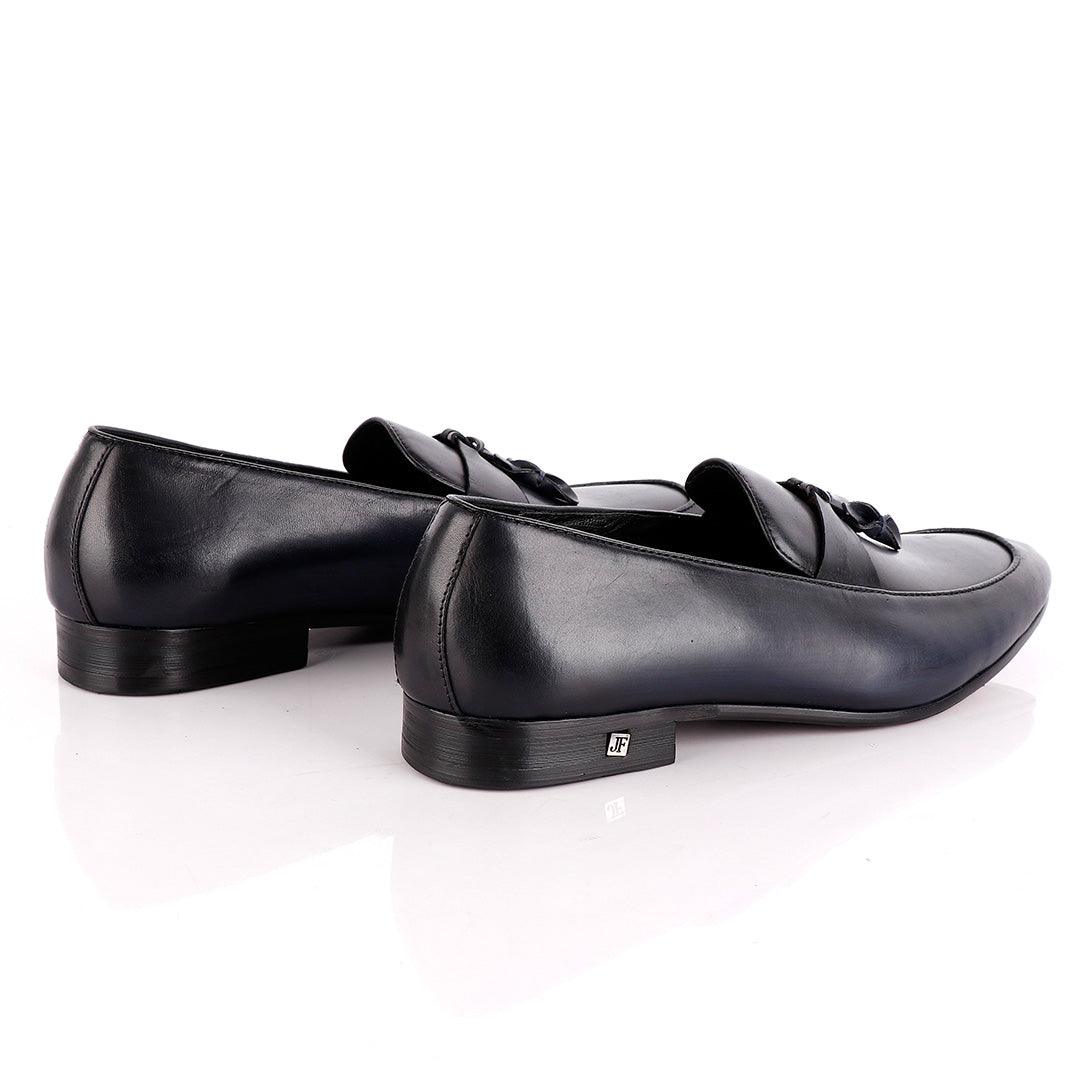 John Foster All round NavyBlue Leather Tassel Loafer - Obeezi