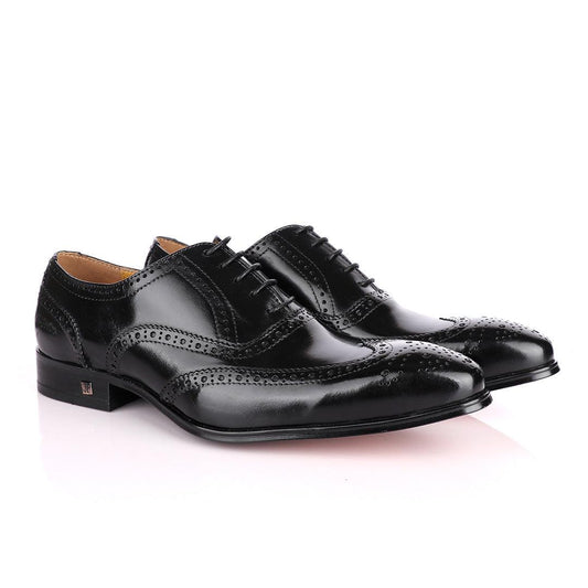John Foster Black Oxford Brogues Shoe - Obeezi