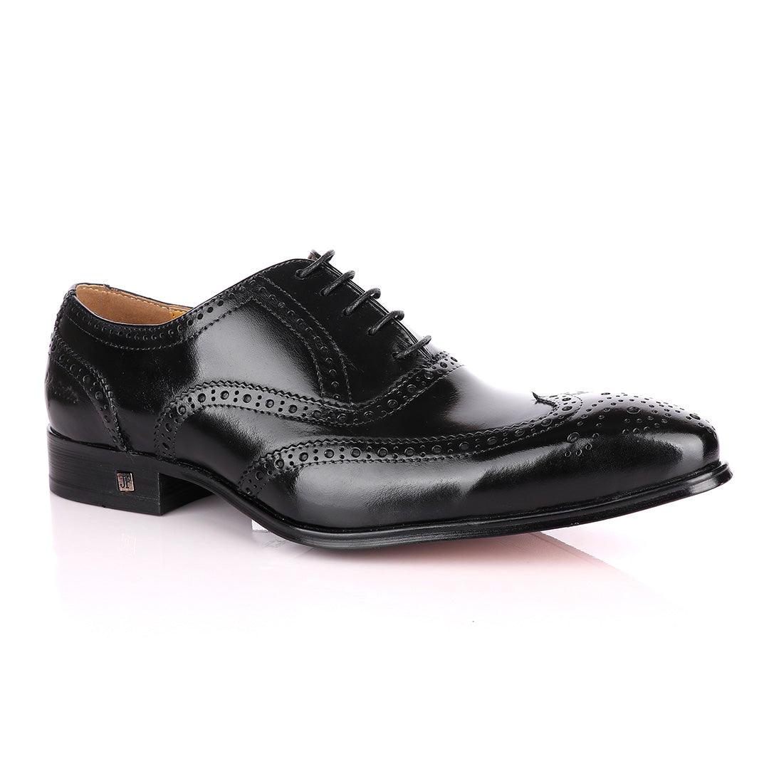 John Foster Black Oxford Brogues Shoe - Obeezi