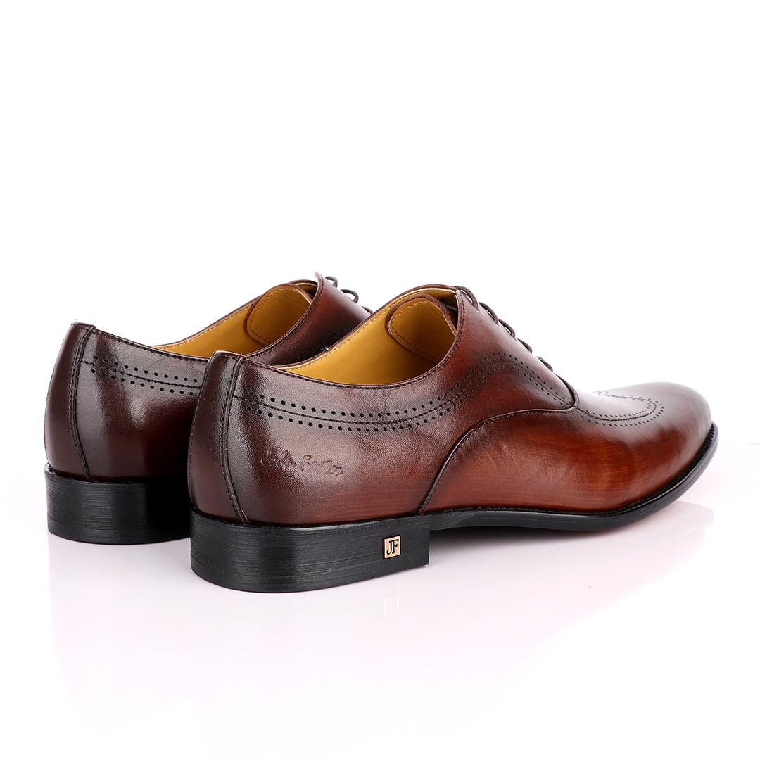 John Foster Brown Derby Lace Up Brogues Shoes - Obeezi