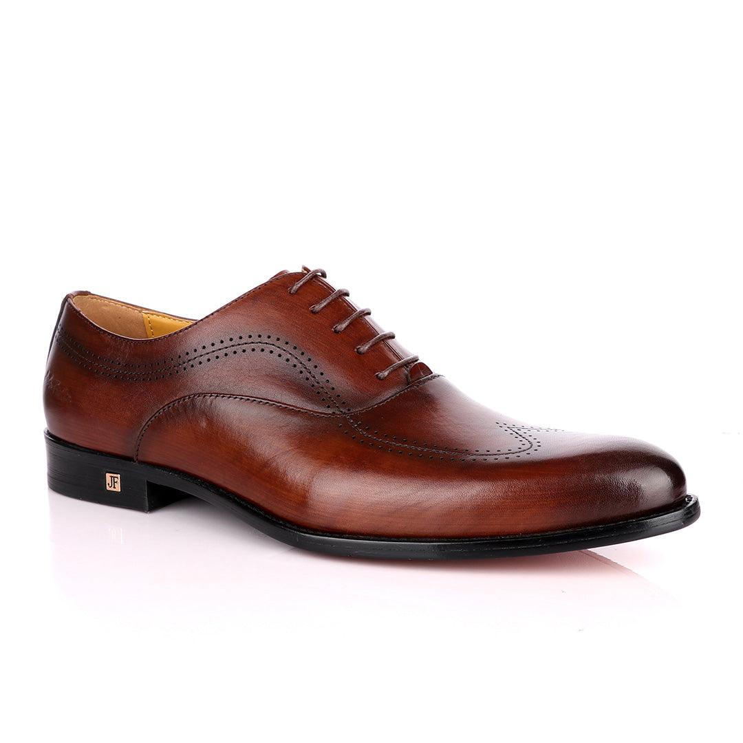 John Foster Brown Derby Lace Up Brogues Shoes - Obeezi