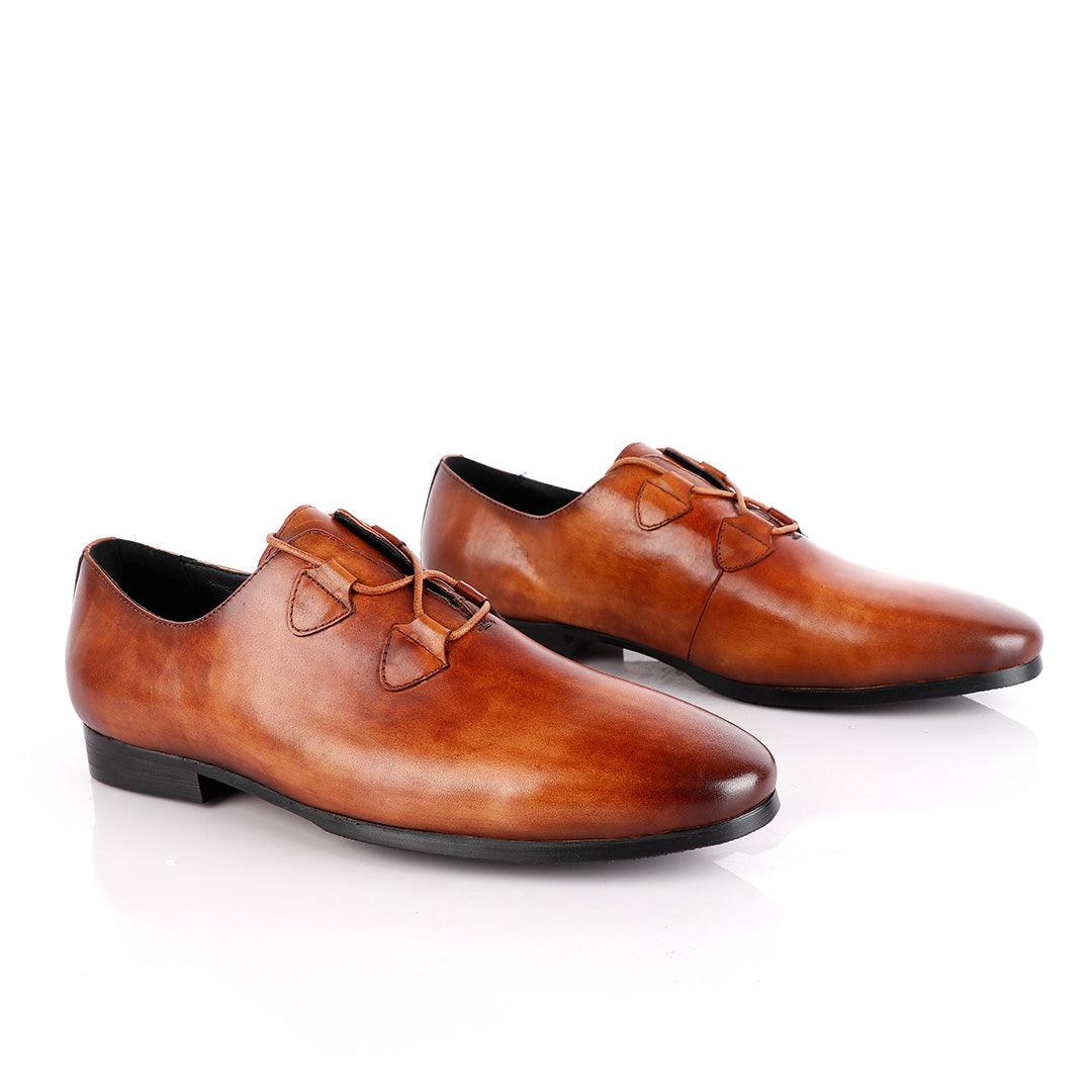 John Foster Brown Oxford Laceup Leather Shoe - Obeezi