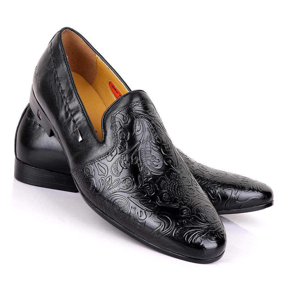 John Foster Classic Black Leather Shoe - Obeezi
