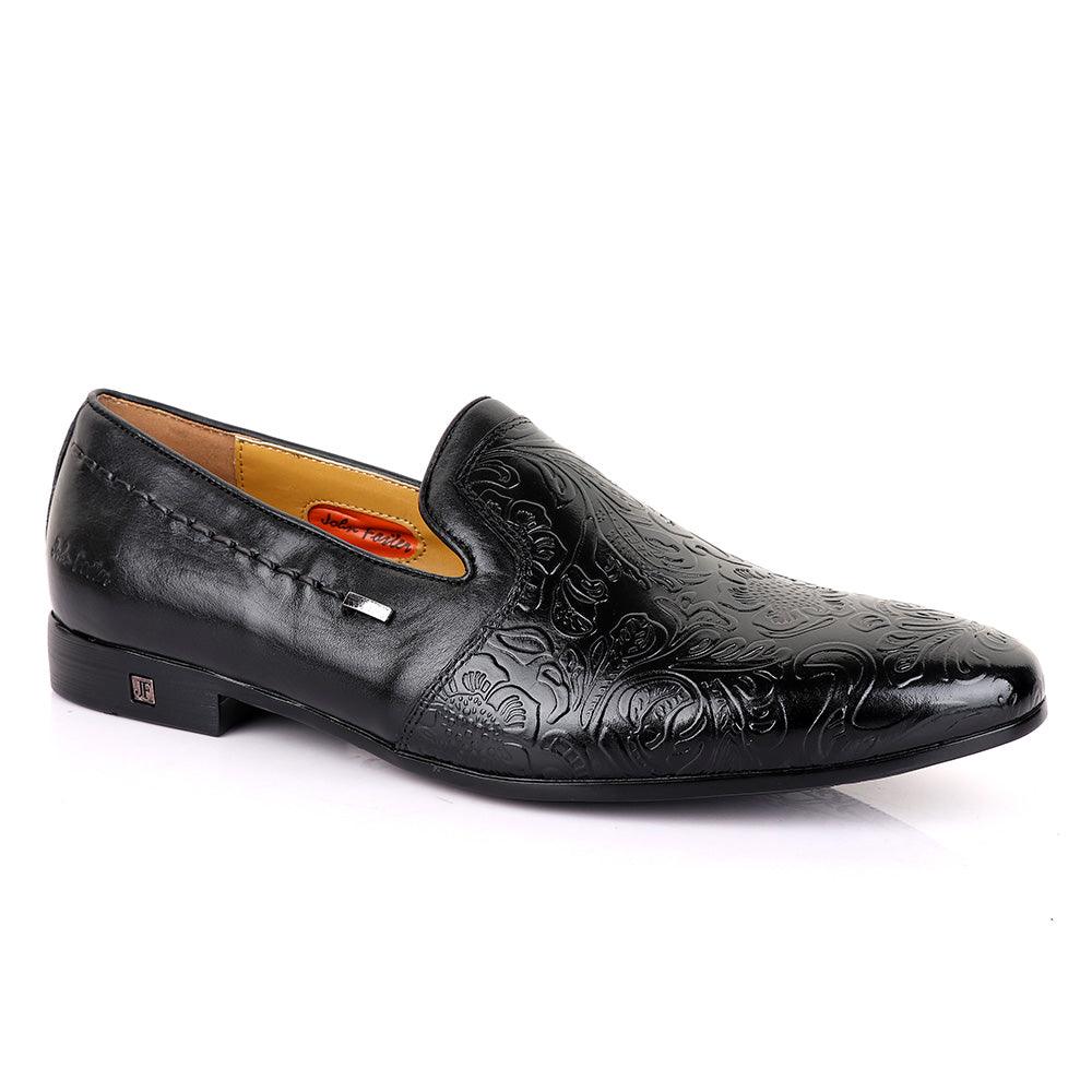 John Foster Classic Black Leather Shoe - Obeezi
