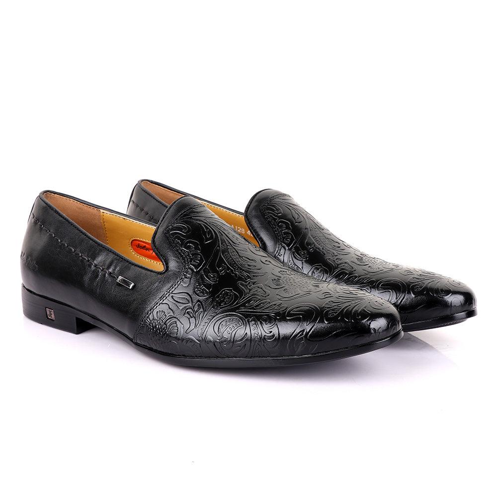 John Foster Classic Black Leather Shoe - Obeezi
