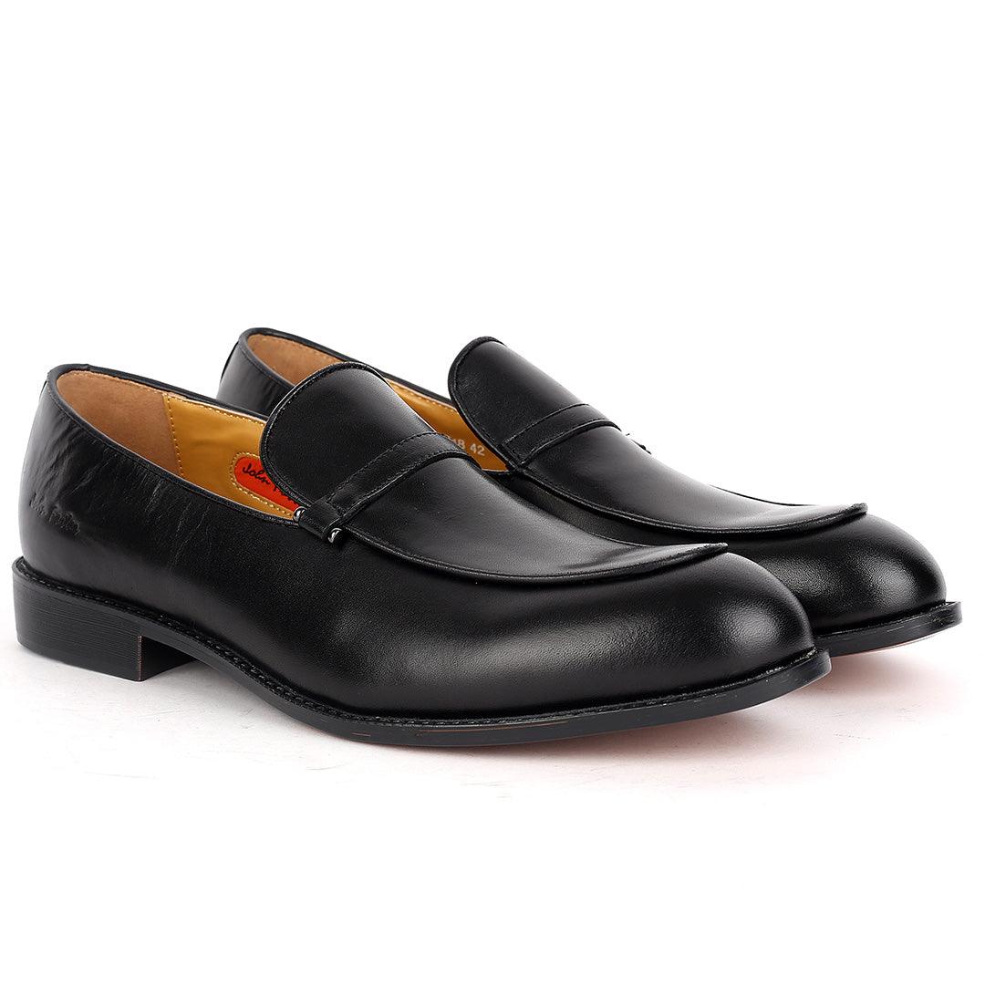 John Foster Classic Black Plain Men's Executive Shoe - Obeezi.com