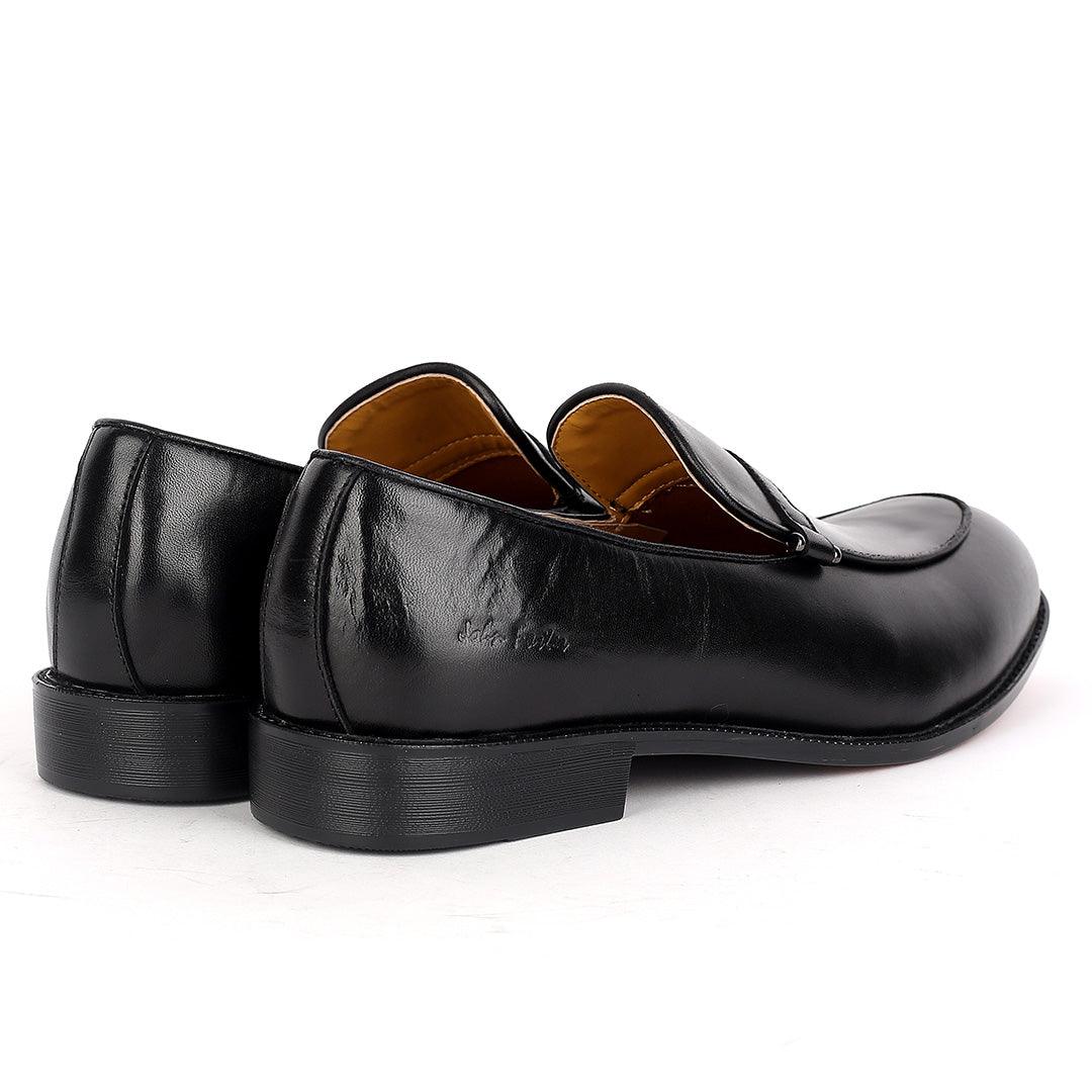 John Foster Classic Black Plain Men's Executive Shoe - Obeezi.com