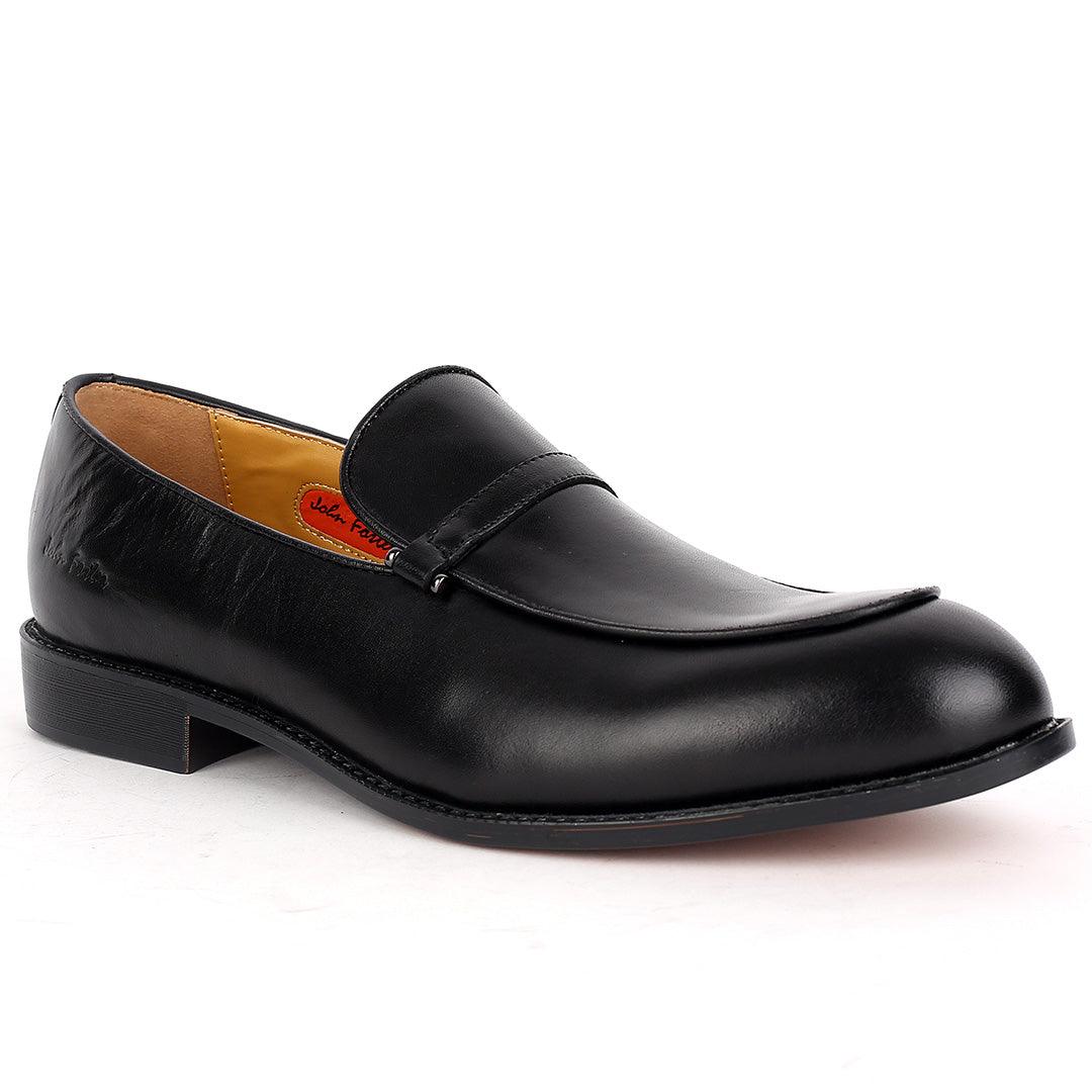 John Foster Classic Black Plain Men's Executive Shoe - Obeezi.com