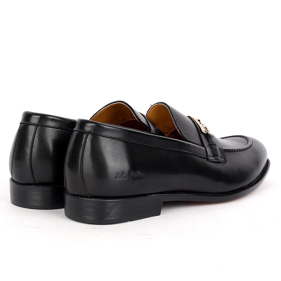 John Foster Classic Black Plain Men's Executive Shoe - Obeezi.com