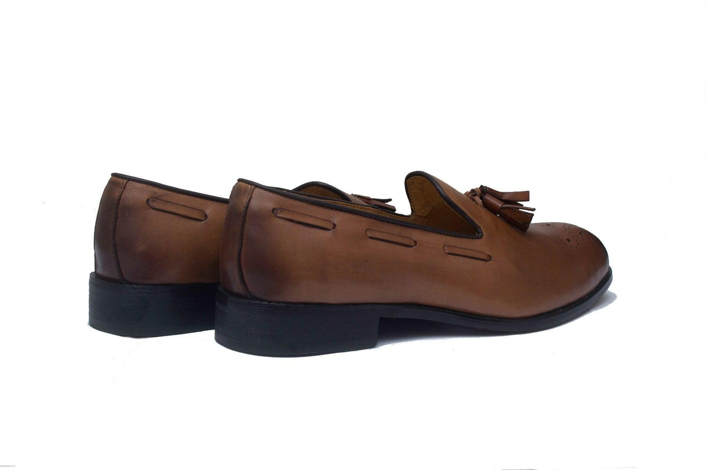 John Foster Classic Leather Tassel Brown Shoe - Obeezi