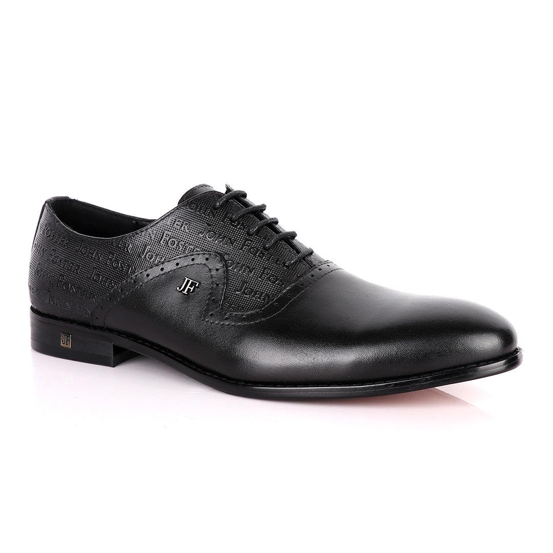 John Foster Crested Oxford Black Leather Formal Shoe - Obeezi