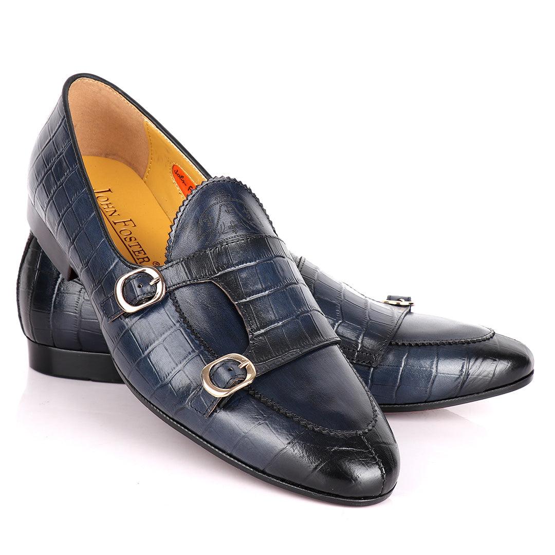 John Foster crocodile Leather Designed Monk Straps - Obeezi.com