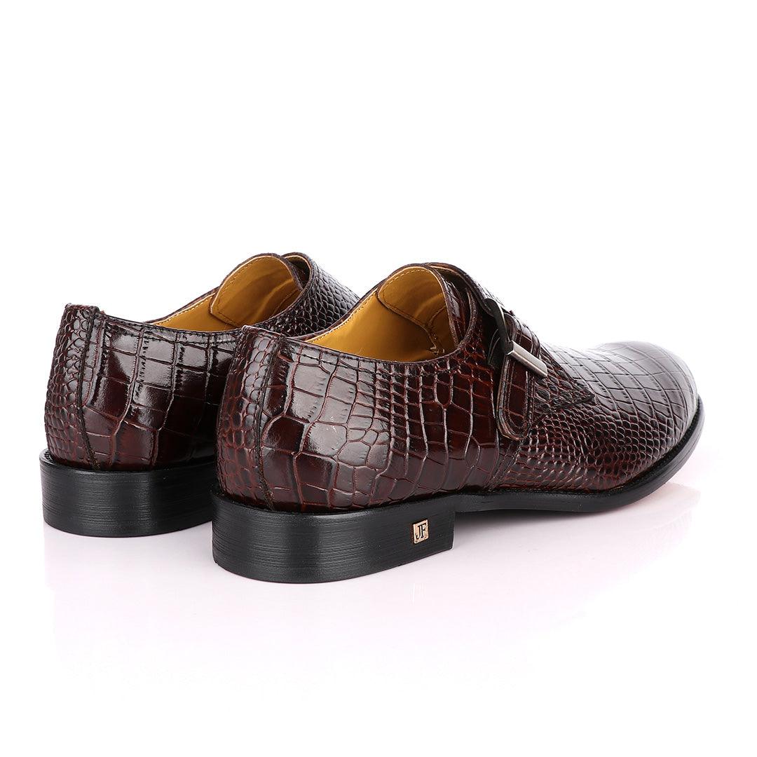 John Foster Crocodile Skin Brown Deep Colour Leather Shoe - Obeezi