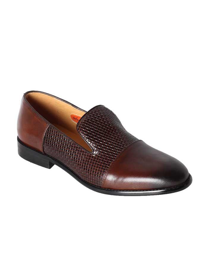 John Foster Design Half Brown Mesh Formal shoes - Obeezi