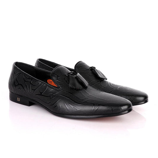 John Foster Dotted Leather With Art Design-Black - Obeezi