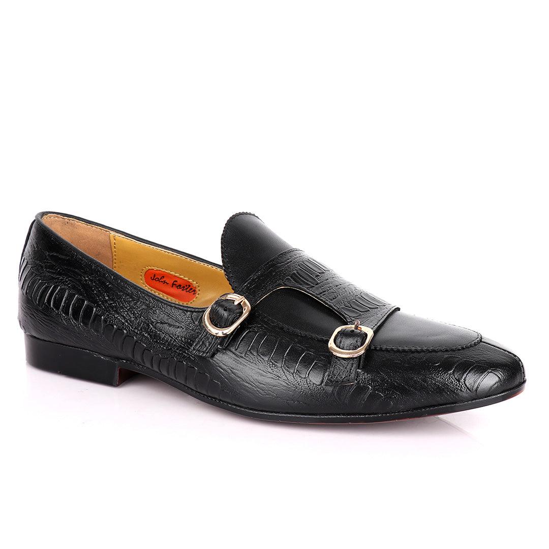 John Foster Double Monk Croc Designed Men's shoes - Obeezi.com