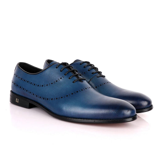 John Foster Exquisite Oxford Blue Leather Formal Shoe - Obeezi