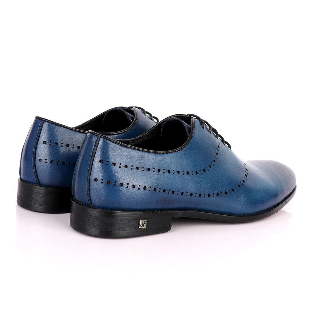 John Foster Exquisite Oxford Blue Leather Formal Shoe - Obeezi