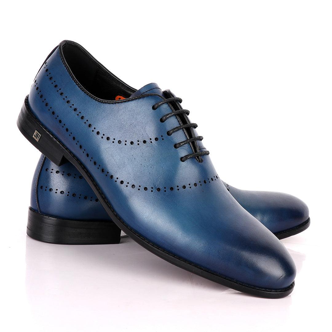 John Foster Exquisite Oxford Blue Leather Formal Shoe - Obeezi