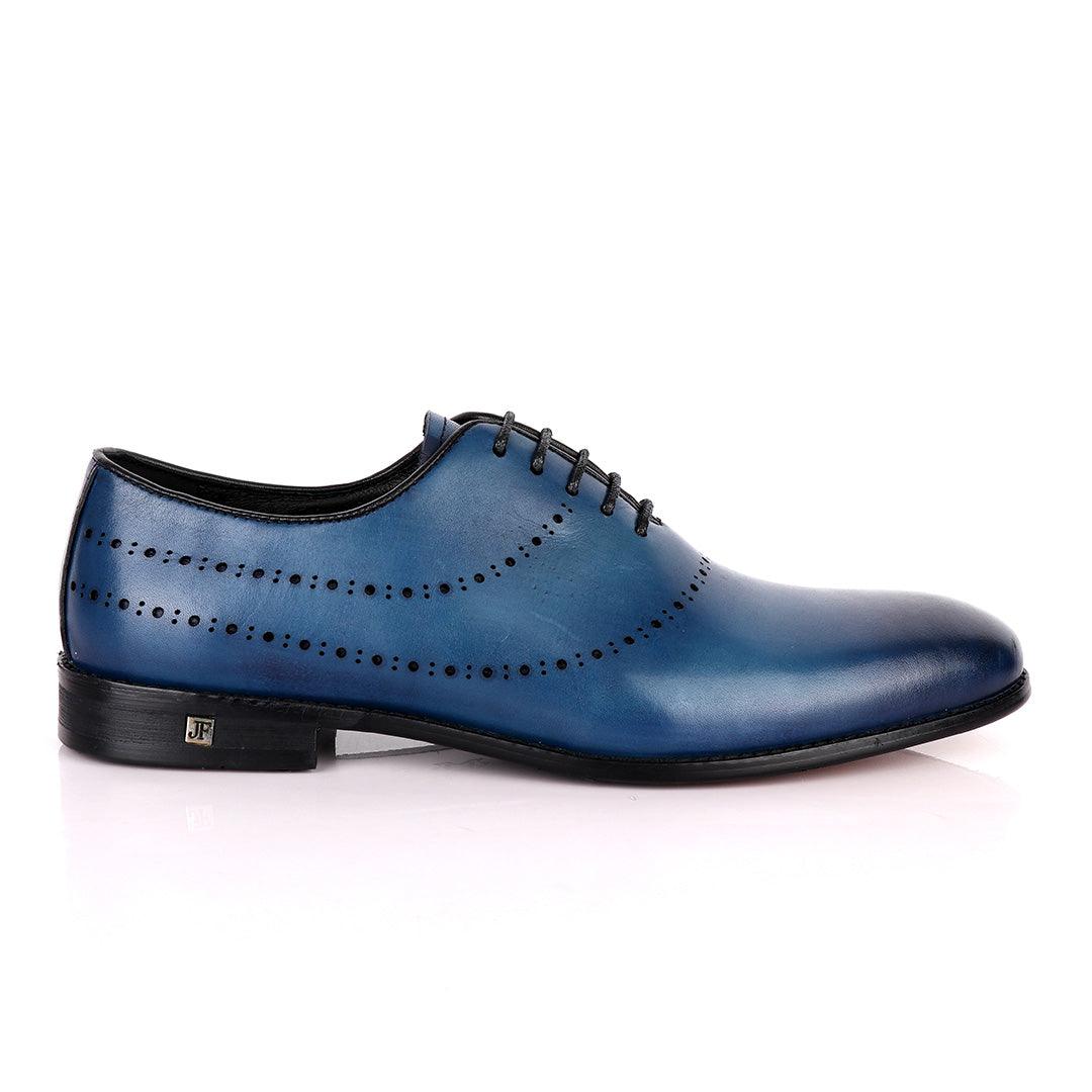 John Foster Exquisite Oxford Blue Leather Formal Shoe - Obeezi