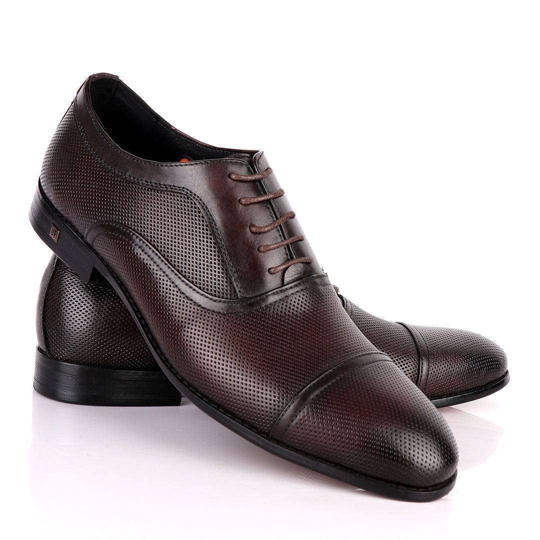 John Foster Exquisite Oxford Coffee Leather Formal Shoe - Obeezi