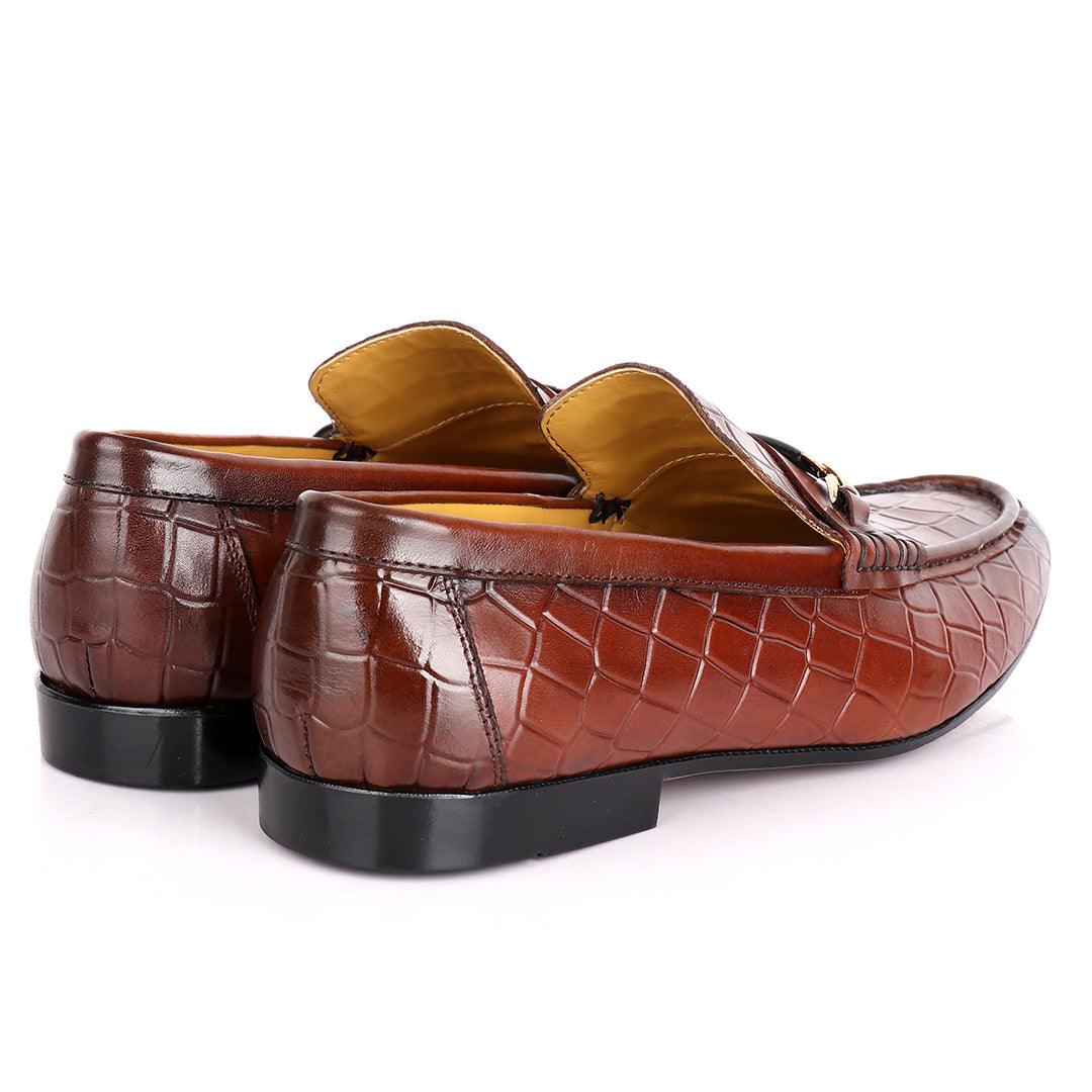 John Foster Full Crocodile Leather With Simple Chain Designed Men's Shoe - Obeezi.com