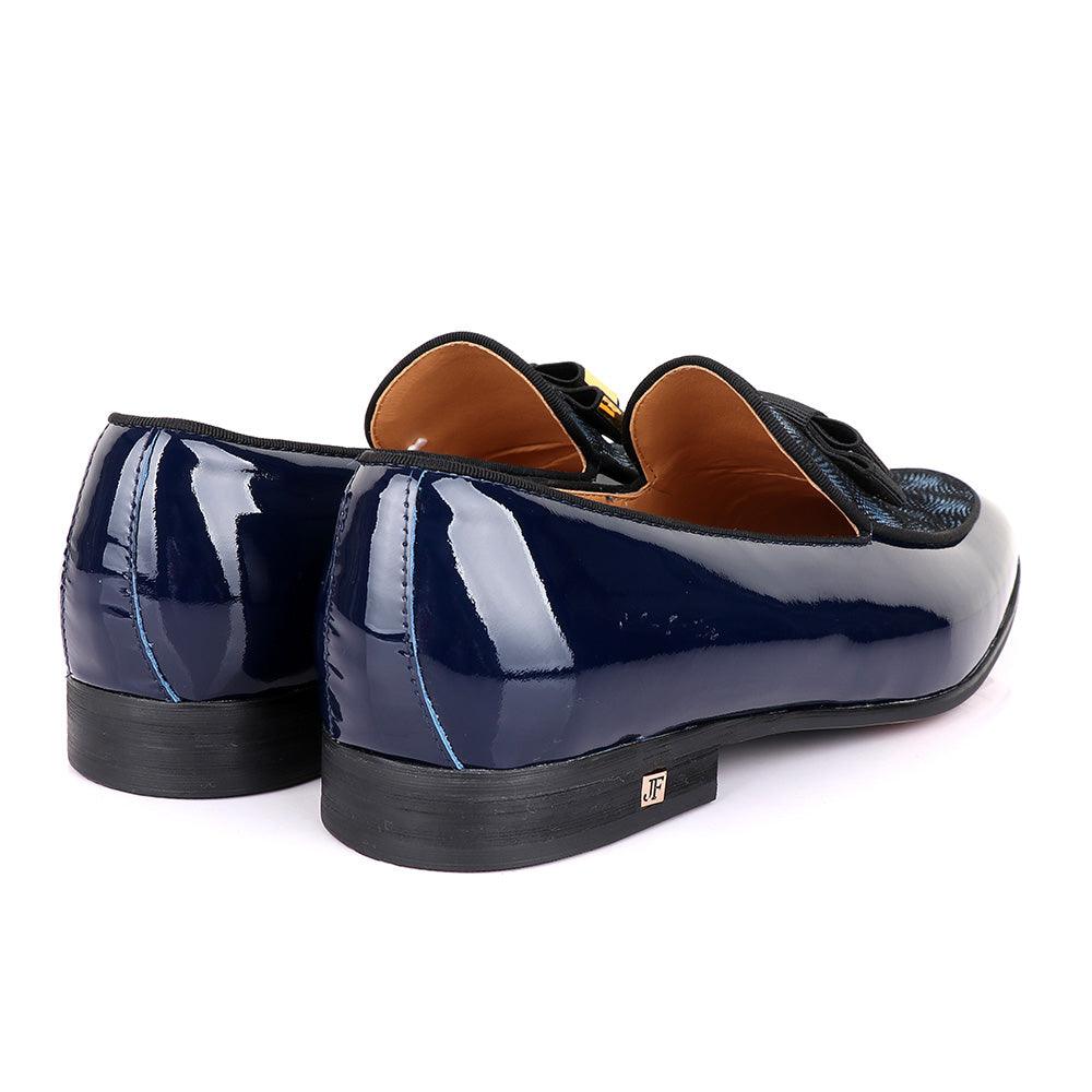 John Foster Glossy Blue Leather Shoe - Obeezi