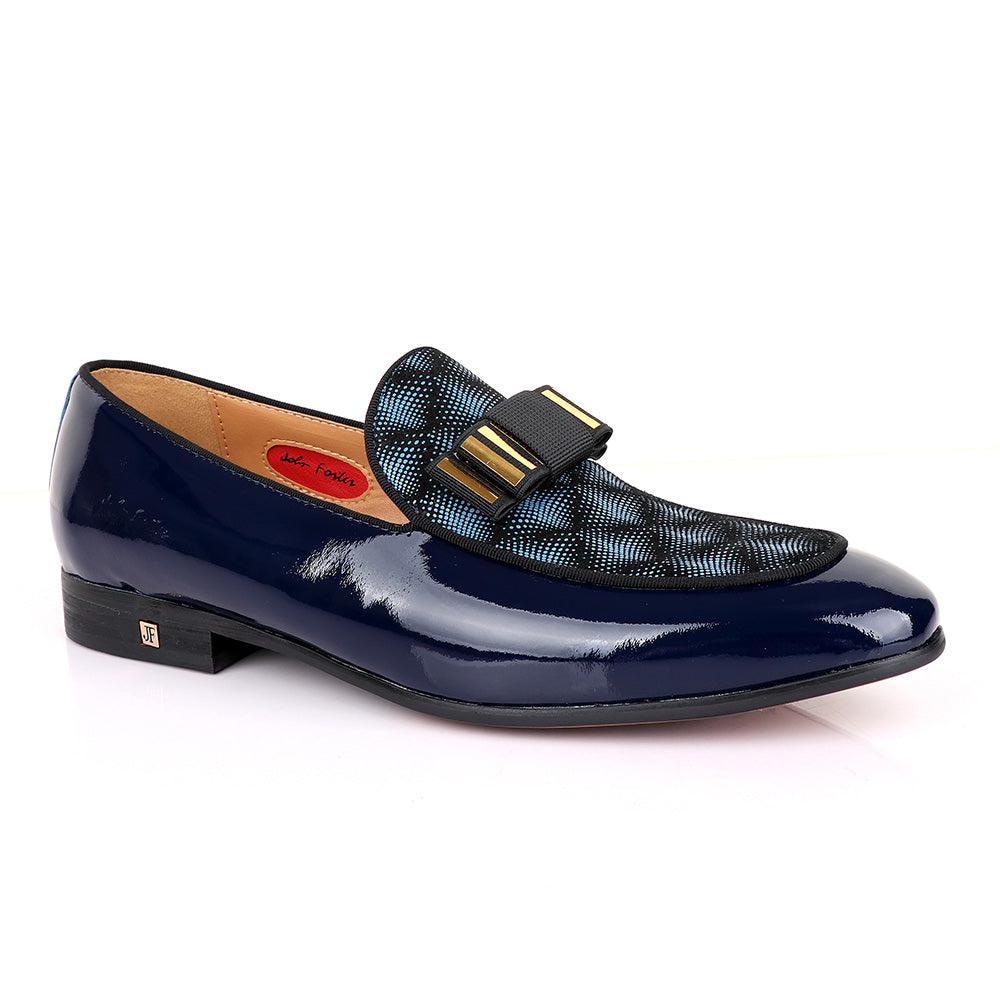 John Foster Glossy Blue Leather Shoe - Obeezi