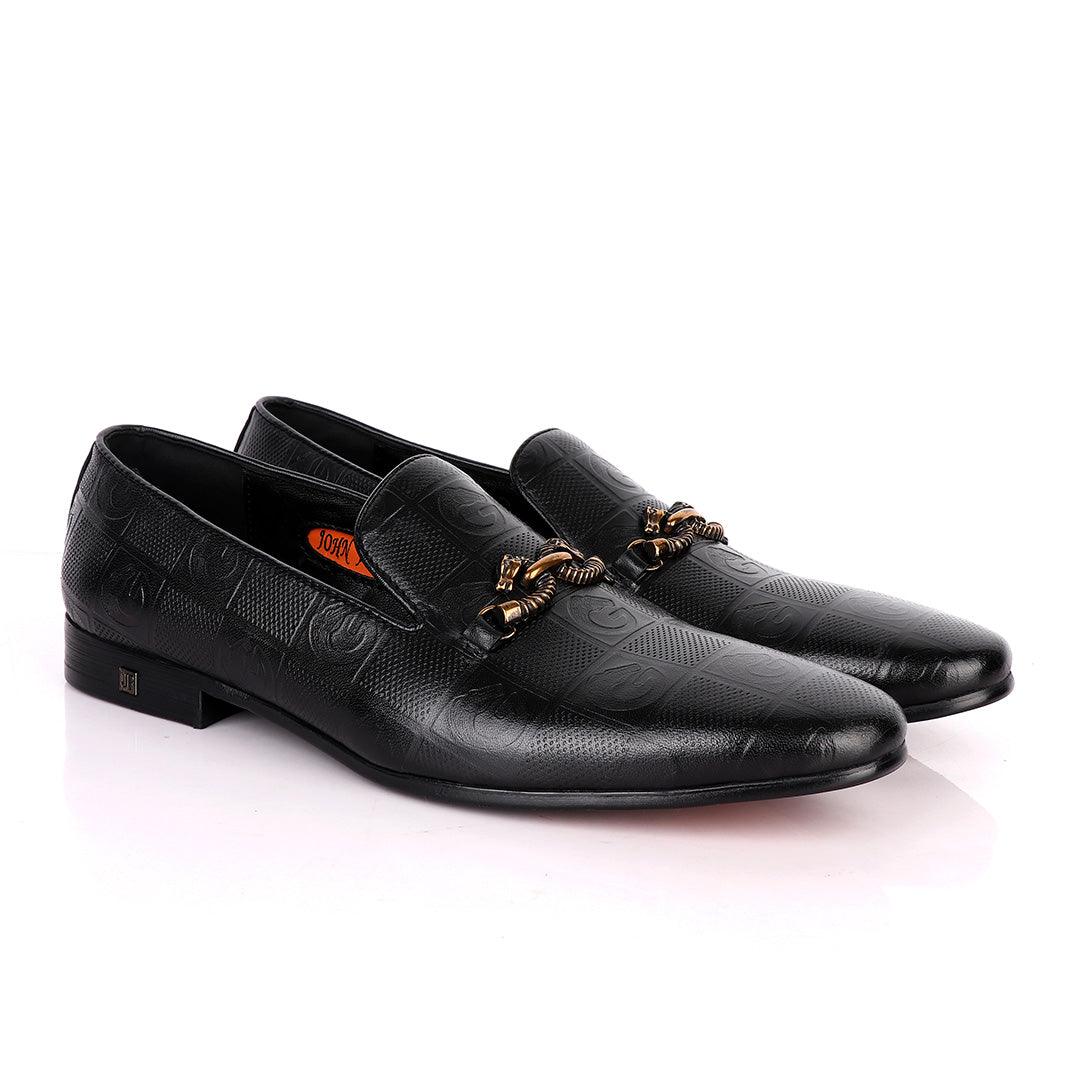 John Foster Gold Horse Designer Leather -Black - Obeezi