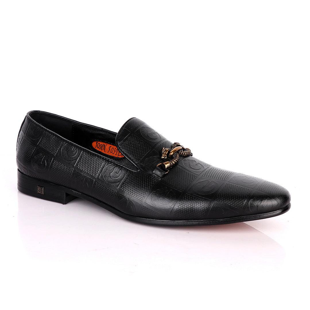 John Foster Gold Horse Designer Leather -Black - Obeezi