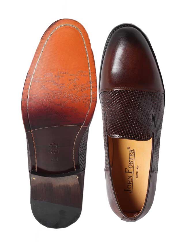 John Foster Half Mesh Design Brown - Obeezi